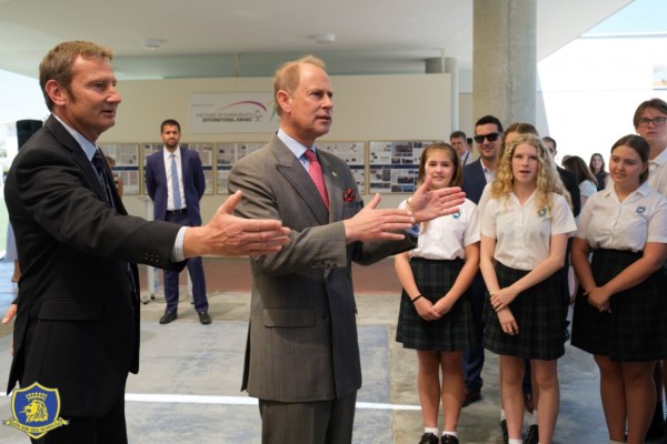 English School students and staff welcomed the Earl of Wessex during his official visit to Cyprus